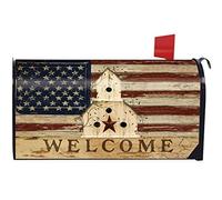 Americana Welcome Primitive Mailbox Cover Patriotic Birdhouse