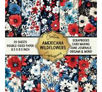 Americana Wildflowers Patterned Double-Sided Craft Paper, 8.5" Square: Decorative Specialty Paper for Scrapbooks, Junk Journals, Origami, Cardmaking