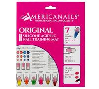 Americanails Mini Acrylic Nail Training Mat - Beginners Silicone Trainer Sheet, Apply Acrylic Nails with Flexible Roll Up Pad Template, Worksheet for Acrylic Fingernails & Nail Technology