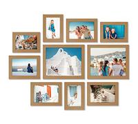 Americanflat 10 Piece Gallery Wall Frame Set in Dark Oak - Two 10x8, Four 7x5, Four 6x4 Frames - Collage for Wall With Horizontal and Vertical Formats