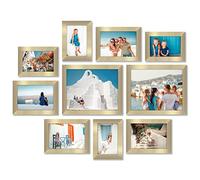 Americanflat 10 Piece Gallery Wall Frame Set in Gold - Two 8x10 Frame, Four 5x7 Frames, Four 4x6 Frames - Collage Photo Frames for Wall with Horizontal and Vertical Formats for Wall and Tabletop