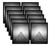 Americanflat 10x8 Photo Frames in Black - Set of 12 - Gallery Wall Picture Frame Set with Shatter-resistant Glass - Horizontal and Vertical Formats for Wall and Tabletop