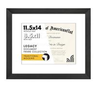 Americanflat 11.5x14 Picture Frame with Shatter-Resistant Glass - Use as 8.5x11 Frame with Mat or Display 11.5x14 Photo Without Mat - Hudson Collection - Wide Picture Frames for Wall Display - Black