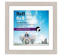 Americanflat 11x11 Picture Frame with Shatter-Resistant Glass - Use as 8x8 Frame with Mat or Display 11x11 Photo Without Mat - Signature Collection - Square Frames for Wall Display - Light Wood