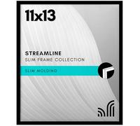 Americanflat 11x13 Picture Frame with Shatter-Resistant Glass - Streamline Collection - Thin Border Picture Frame for Wall Display - Hanging Hardware Included - Black