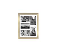 Americanflat 11x14 Collage Picture Frame in Gold with Five 4x6 Picture Displays - Shatter Resistant Glass Horizontal and Vertical Formats for Wall