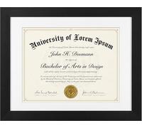 Americanflat 11x14 Diploma Frame with Shatter-Resistant Glass - Use as 8.5x11 Frame with Mat or Display 11x14 Documents Without Mat - Certificate Frames with Engineered Wood for Wall Display - Black