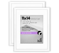 Americanflat 11x14 Picture Frame in White, 2 Pack - Use as 8x10 Picture Frame with Mat - Includes Sawtooth Hanging Hardware For Horizontal or Vertical Display