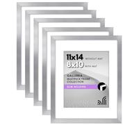 Americanflat 11x14 Picture Frame Set of 5 in Silver - Use as 8x10 Picture Frame with Mat or 11x14 Frame Without Mat - Picture Frames Collage Wall Decor with Plexiglass Cover - Gallery Wall Frame Set