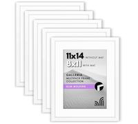 Americanflat 11x14 Picture Frame Set of 5 in White - Use as 8x11 Picture Frame with Mat or 11x14 Frame Without Mat - Picture Frames Collage Wall Decor with Plexiglass Cover - Gallery Wall Frame Set