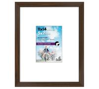 Americanflat 11x14 Picture Frame with Shatter-Resistant Glass - Use as 5x7 Frame with Mat or Display 11x14 Photo Without Mat - Signature Collection - Picture Frames for Wall Display - Walnut