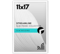 Americanflat 11x17 Picture Frame with Polished Plexiglass - Streamline Collection - Thin Border Picture Frame for Wall Display - Hanging Hardware Included - White