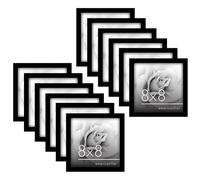 Americanflat 12 Piece 8x8 Gallery Wall Picture Frame Set in Black - Square Picture Frames with Polished Plexiglass and Easel for Wall and Tabletop Display