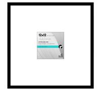Americanflat 12x12 Picture Frame with Polished Plexiglass - Use as 4x4 Frame with Mat or 12x12 Frame Without Mat - Streamline Collection - Thin Picture Frame for Wall Display - Black