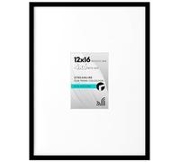 Americanflat 12x16 Picture Frame in Black - Use as 4x6 Picture Frame with Mat or 12x16 Frame Without Mat - Thin Border Photo Frame with Plexiglass Cover - Vertical or Horizontal Wall Display
