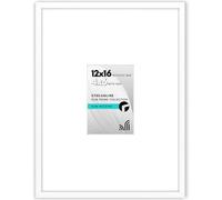 Americanflat 12x16 Picture Frame with Polished Plexiglass - Use as 4x6 Frame with Mat or 12x16 Frame Without Mat - Streamline Collection - Thin Picture Frame for Wall Display - White