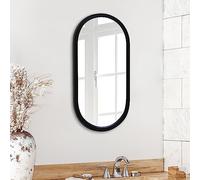 Americanflat 30x60 cm Black Framed Oval Mirror - Oval Bathroom Mirror - Black Mirror for Living Room and Bedroom - Wall Mirror with Modern Rounded Frame and Hanging Hardware