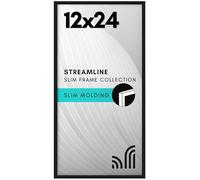 Americanflat 12x24 Picture Frame with Polished Plexiglass - Streamline Collection - Thin Border Picture Frame for Wall Display - Hanging Hardware Included - Black