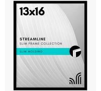 Americanflat 13x16 Picture Frame with Polished Plexiglass - Streamline Collection - Thin Border Picture Frame for Wall Display - Hanging Hardware Included - Black