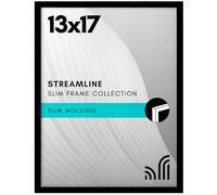 Americanflat 13x17 Picture Frame with Polished Plexiglass - Streamline Collection - Thin Border Picture Frame for Wall Display - Hanging Hardware Included - Black
