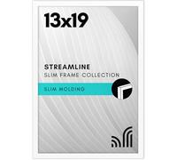 Americanflat 13x19 Picture Frame with Polished Plexiglass - Streamline Collection - Thin Border Picture Frame for Wall Display - Hanging Hardware Included - White