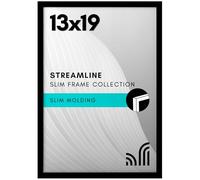 Americanflat 13x19 Picture Frame with Polished Plexiglass - Streamline Collection - Thin Border Picture Frame for Wall Display - Hanging Hardware Included - Black