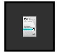 Americanflat 14x14 Picture Frame with Polished Plexiglass - Use as 4x6 Frame with Black Mat or Display 14x14 Photo Without Mat - Streamline Collection - Thin Border Square Frames for Wall - Black