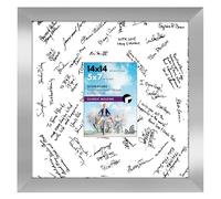 Americanflat 14x14 Silver Wedding Signature Picture Frame Displays 7x5 Photo with Polished Glass