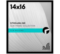 Americanflat 14x16 Picture Frame with Polished Plexiglass - Streamline Collection - Thin Border Picture Frame for Wall Display - Hanging Hardware Included - Black
