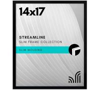 Americanflat 14x17 Picture Frame with Polished Plexiglass - Streamline Collection - Thin Border Picture Frame for Wall Display - Hanging Hardware Included - Black