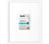 Americanflat 14x18 Picture Frame in White - Use as 5x7 Picture Frame with Mat or 14x18 Frame Without Mat - Thin Border Photo Frame with Plexiglass Cover - Vertical or Horizontal Wall Display