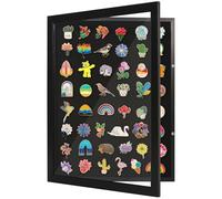 Americanflat 14x18 Pin Display Case - Ideal for Enamel Pins, Medals, Jewelry, Memorabilia - Silhouette Collection - Black Pin Collection Display with Polished Plexiglass for Wall Decor