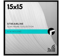 Americanflat 15x15 Picture Frame with Polished Plexiglass - Streamline Collection - Thin Square Picture Frame for Wall Display - Hanging Hardware Included - Black