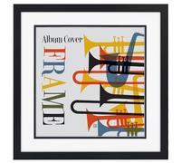Americanflat 15x15 Record Album Frame with Shatter-Resistant Glass - Use as 12.5x12.5 Album Cover Frame with Mat - Brooklyn Portrait Collection - Engineered Wood Square Frames for Wall - Black