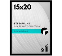 Americanflat 15x20 Picture Frame with Polished Plexiglass - Streamline Collection - Thin Border Picture Frame for Wall Display - Hanging Hardware Included - Black