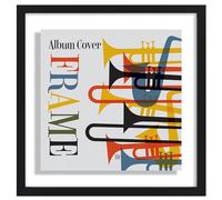 Americanflat 16.5x16.5 Album Cover Frame with Shatter-Resistant Glass - Signature Float Collection - Square Frame Made of Engineered Wood - Floating Frames for Wall Display - Black