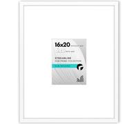 Americanflat 16x20 Picture Frame in White - Use as 6x8 Picture Frame with Mat or 16x20 Frame Without Mat - Thin Border Photo Frame with Plexiglass Cover - Vertical or Horizontal Wall Display