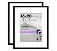 Americanflat 16x20 Poster Frame in Black, 2 Pack - Use as 11x14 Picture Frame with Mat - Includes Sawtooth Hanging Hardware For Horizontal or Vertical Display