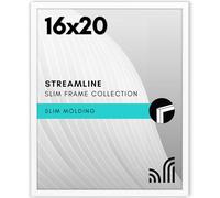 Americanflat 16x20 Poster Frame in White - Thin Border Photo Frame with Polished Plexiglass - Wall Picture Frame with Hanging Hardware Included for Horizontal or Vertical Display Format