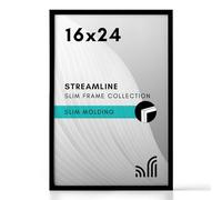 Americanflat 16x24 Poster Frame with Polished Plexiglass - Streamline Collection - Thin Border Picture Frame for Wall Display - Hanging Hardware Included - Black