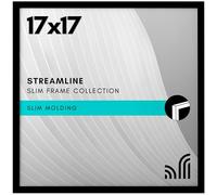 Americanflat 17x17 Picture Frame with Polished Plexiglass - Streamline Collection - Thin Square Picture Frame for Wall Display - Hanging Hardware Included - Black