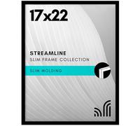 Americanflat 17x22 Picture Frame in Black - Thin Border Photo Frame with Polished Plexiglass - Horizontal and Vertical Formats for Wall