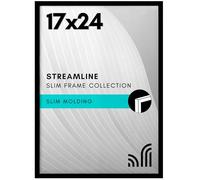 Americanflat 17x24 Picture Frame with Polished Plexiglass - Streamline Collection - Thin Border Picture Frame for Wall Display - Hanging Hardware Included - Black