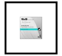 Americanflat 18x18 Picture Frame with Polished Plexiglass - Use as 8x8 Frame with Mat or 18x18 Frame Without Mat - Streamline Collection - Thin Square Picture Frame for Wall Display - Black