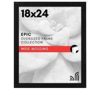 Americanflat 18x24 Poster Frame with Polished Plexiglass - Black Picture Frame with Engineered Wood - Epic Collection - Wide Photo Frame for Wall Display