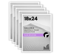 Americanflat 18x24 Poster Frame with Polished Plexiglass - Set of 5 - Galleria Collection - Gallery Wall Frame Set for Wall Display - White