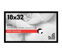 Americanflat 18x32 Poster Frame with Polished Plexiglass - Black Picture Frame - Wide Photo Frames Made of Engineered Wood for Vertical or Horizontal Wall Display - Epic Collection - Black