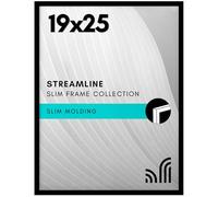 Americanflat 19x25 Poster Frame with Polished Plexiglass - Streamline Collection - Thin Border Picture Frame for Wall Display - Hanging Hardware Included - Black