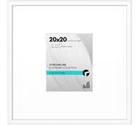 Americanflat 20x20 Picture Frame with Polished Plexiglass - Use as 8x10 Frame with Mat or 20x20 Frame Without Mat - Streamline Collection - Thin Picture Frame for Wall Display - White