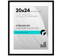 Americanflat 20x24 Picture Frame in Black - Use as 16x20 Picture Frame with Mat or 20x24 Frame Without Mat - Thin Border Photo Frame with Plexiglass Cover - Vertical or Horizontal Wall Display